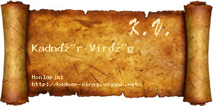Kadnár Virág névjegykártya